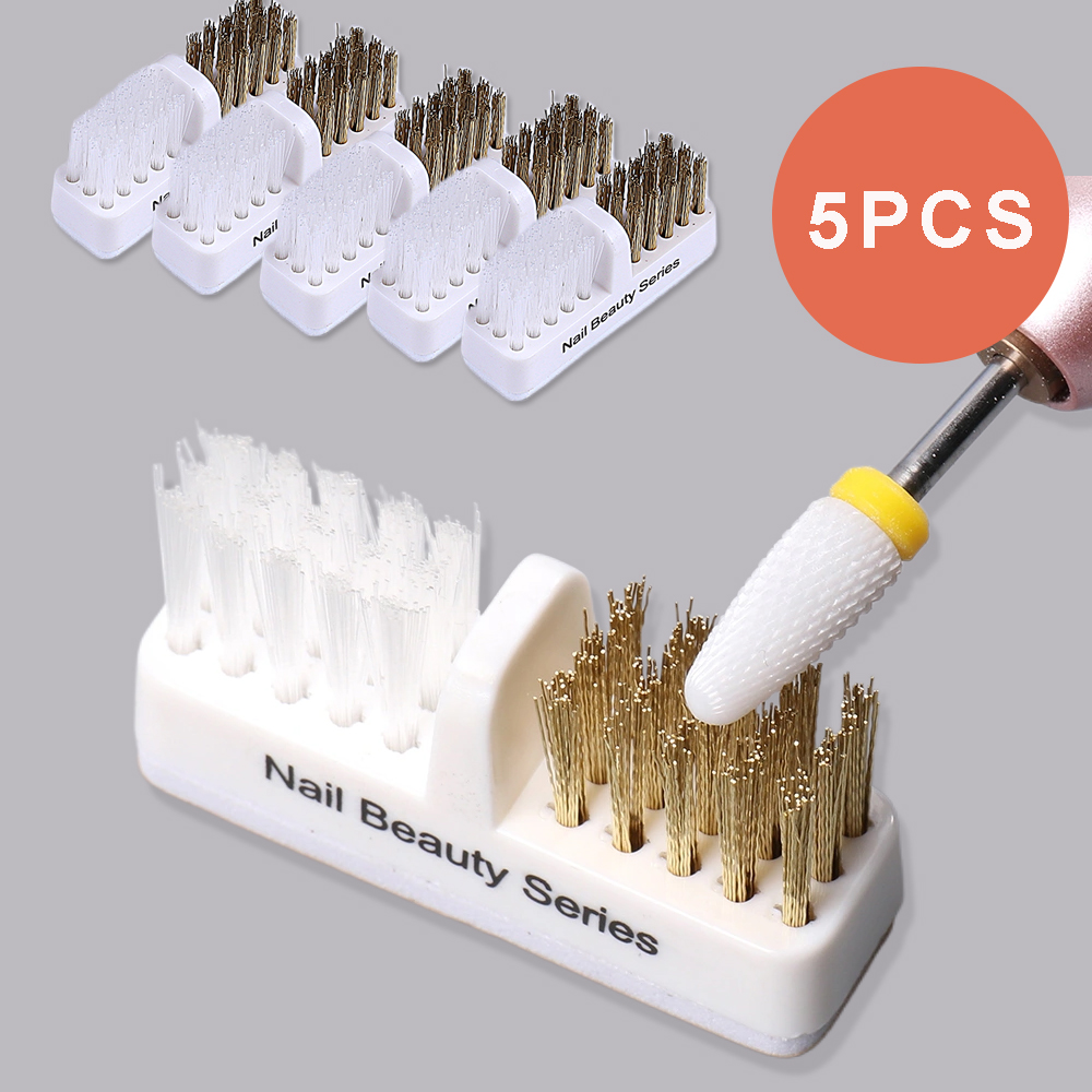Group Head Brush - 5 stuks elektrische nagelslijpkop reinigingsborstel draagbare