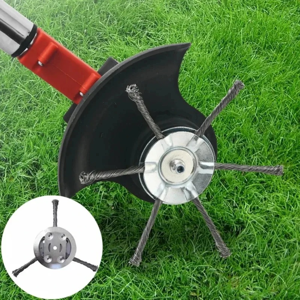Group Head Brush - Staaldraad onkruidborstel schijf grasmaaierkop voor grasmaaier,