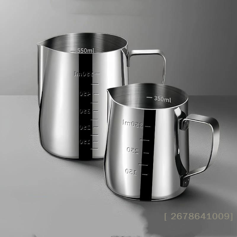 Milk Steaming Pitcher - ⚑ 350ml/600ml RVS Melkopschuimer Espresso Pull
