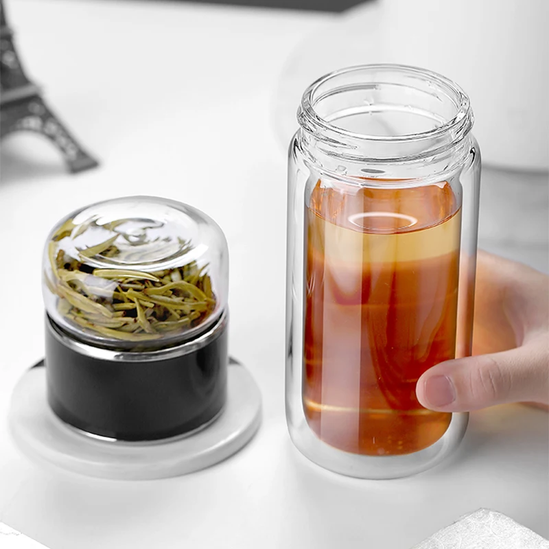 Coffee Equipment Filter - D5 Borosilicaatglas Dubbellaagse Thee- en Waterbeker