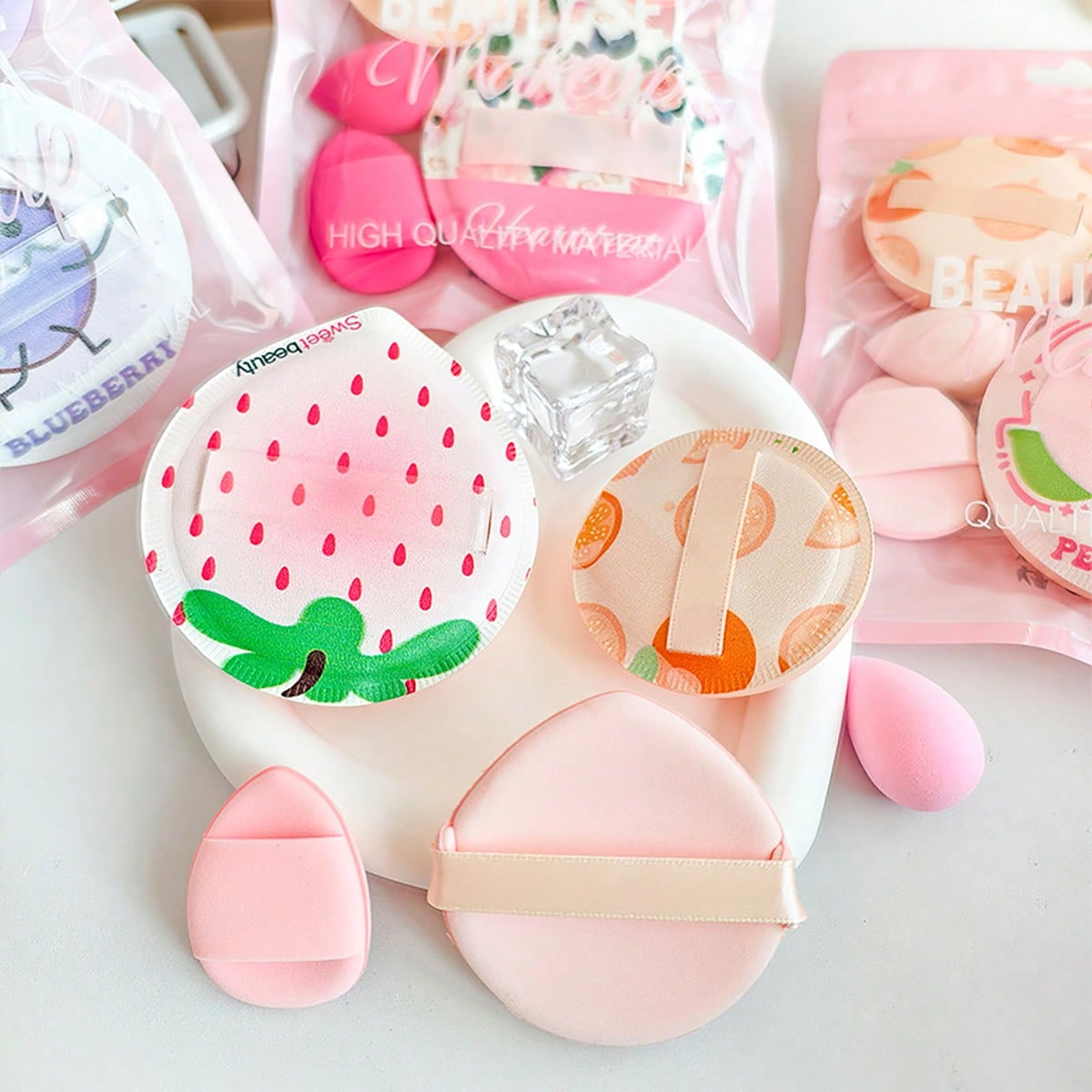 Group Head Brush - 5 stuks verdikte marshmallow-poederborstel, compacte make-uppoeder