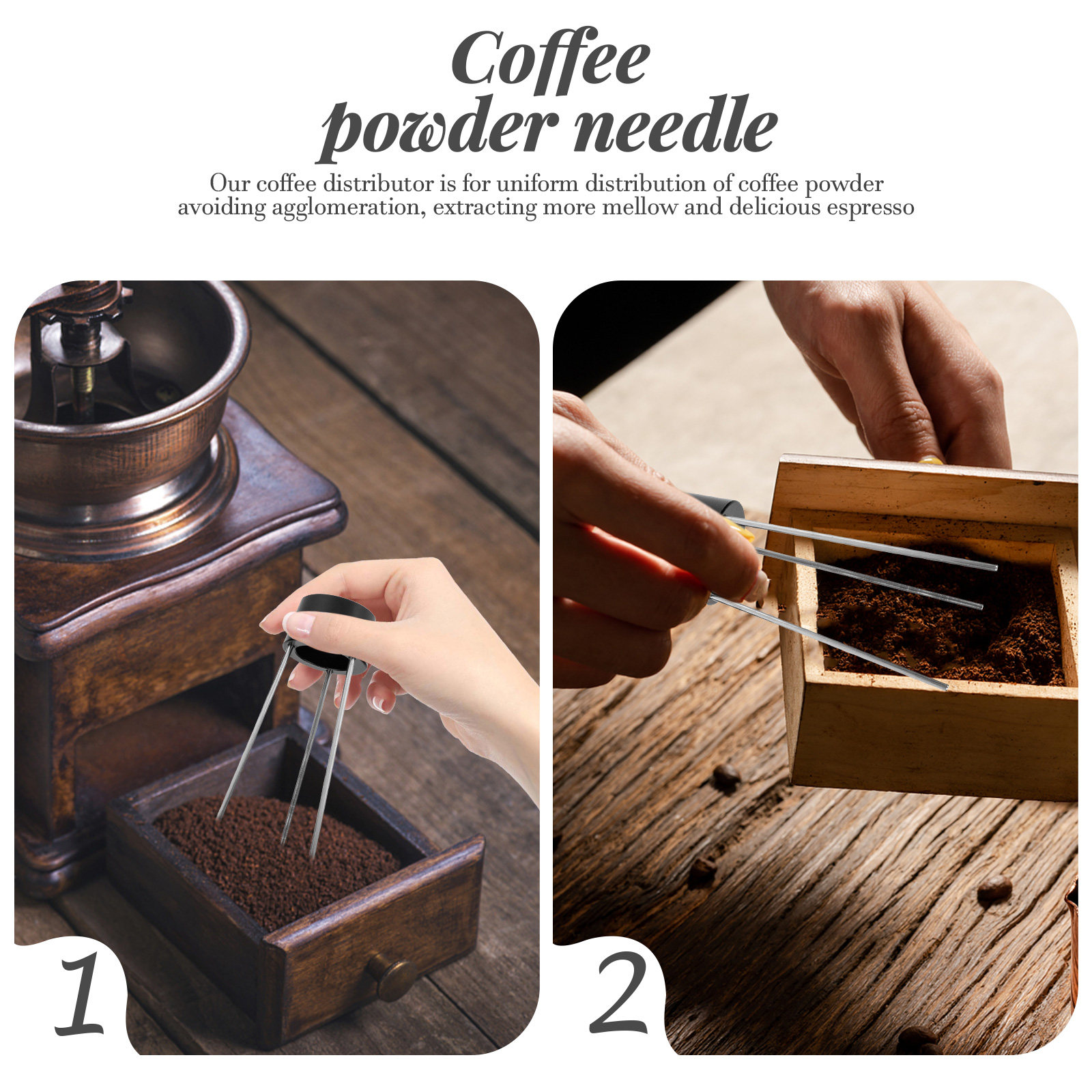 Koffiepoeder roerstaafje van r - Coffee Distribution Tool recensie en prijs