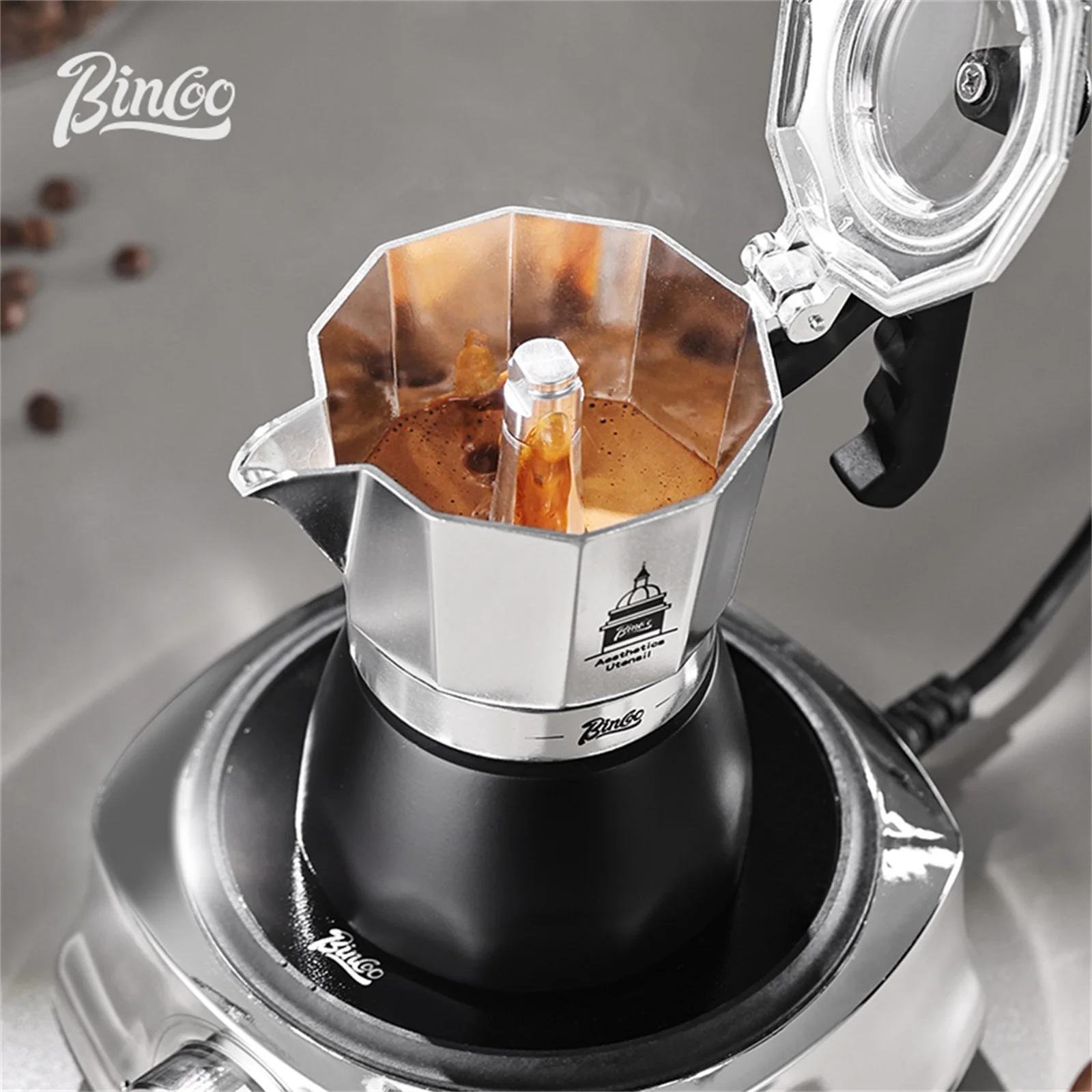 BINCOO Moka Pot met dubbele kl - Hero Coffee Equipment recensie en prijs