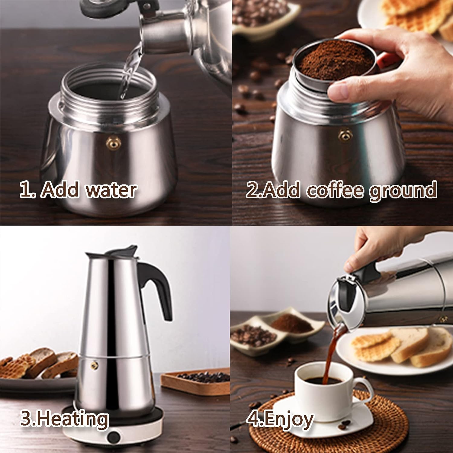 4/6/9 Cups Moka Pot Caffe Mach - Hero Coffee Equipment recensie en prijs